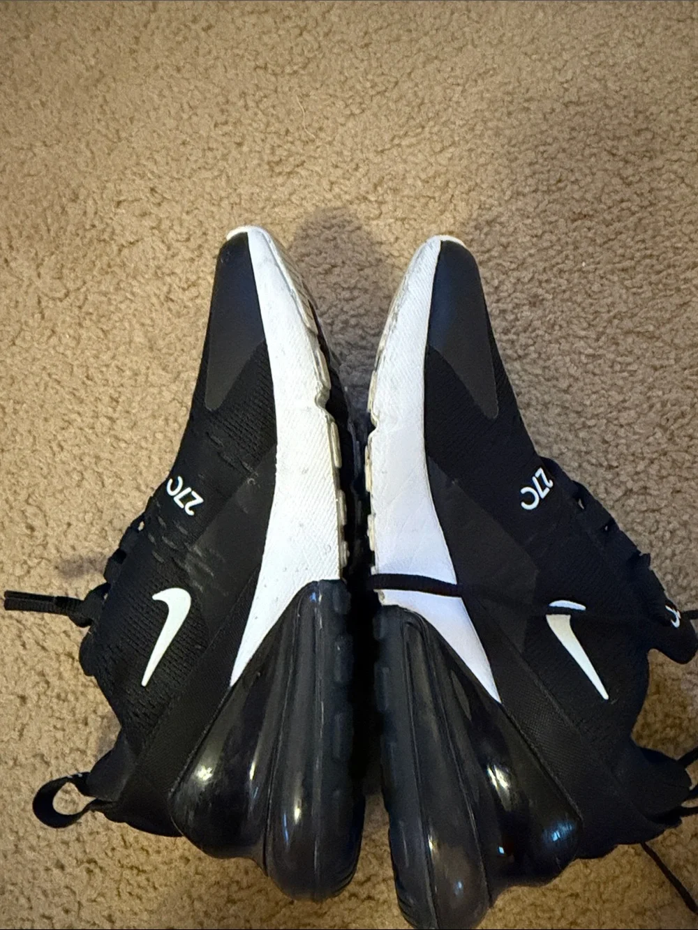 Nike Air Max 270 Black with White Accents - Picture 4 of 6